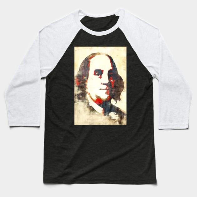 Benjamin Franklin Baseball T-Shirt by Nerd_art